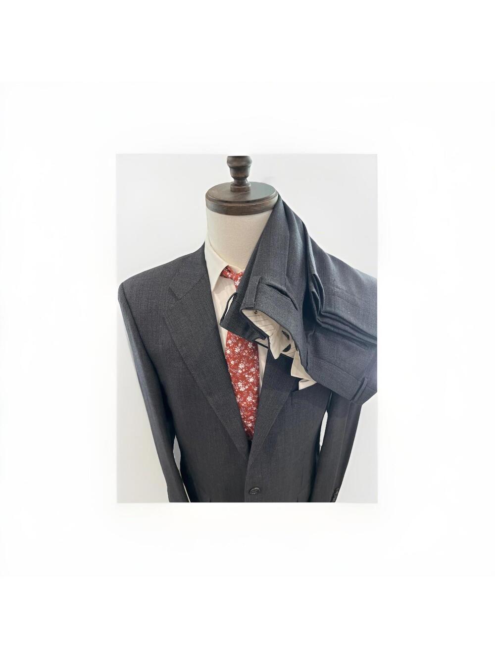 ERMENEGILDO ZEGNA 15 Milmil 15 MENS SUIT CHARCOAL 42R 38x30 SWITZERLAND *READ*